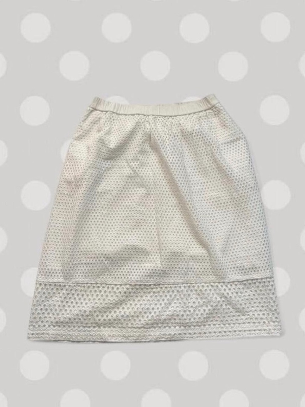 Madewell Ivory Eyelet Midi Skirt